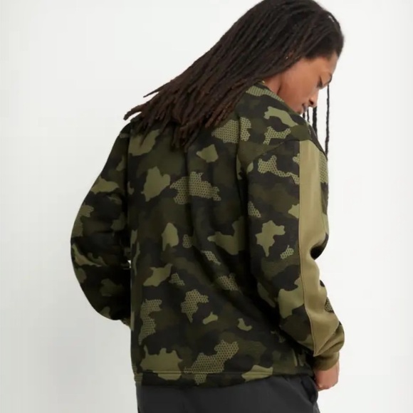 Men's Champion AOP Urban Pursuit Fleece Crew Mesh Camo Cargo Olive L - Picture 4 of 6